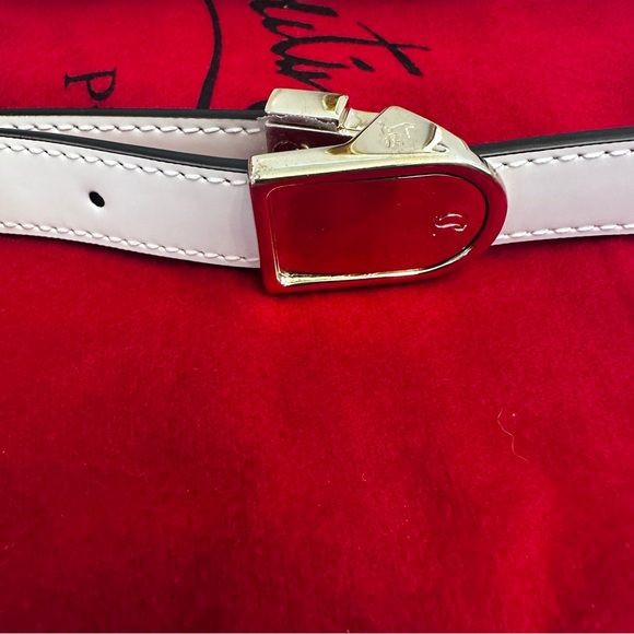 Christian Louboutin Large Loubi54 Crossbody White Leather Clutch - Picture 8 of 11